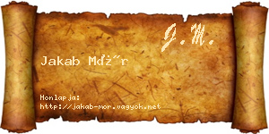 Jakab Mór névjegykártya