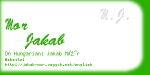 mor jakab business card
